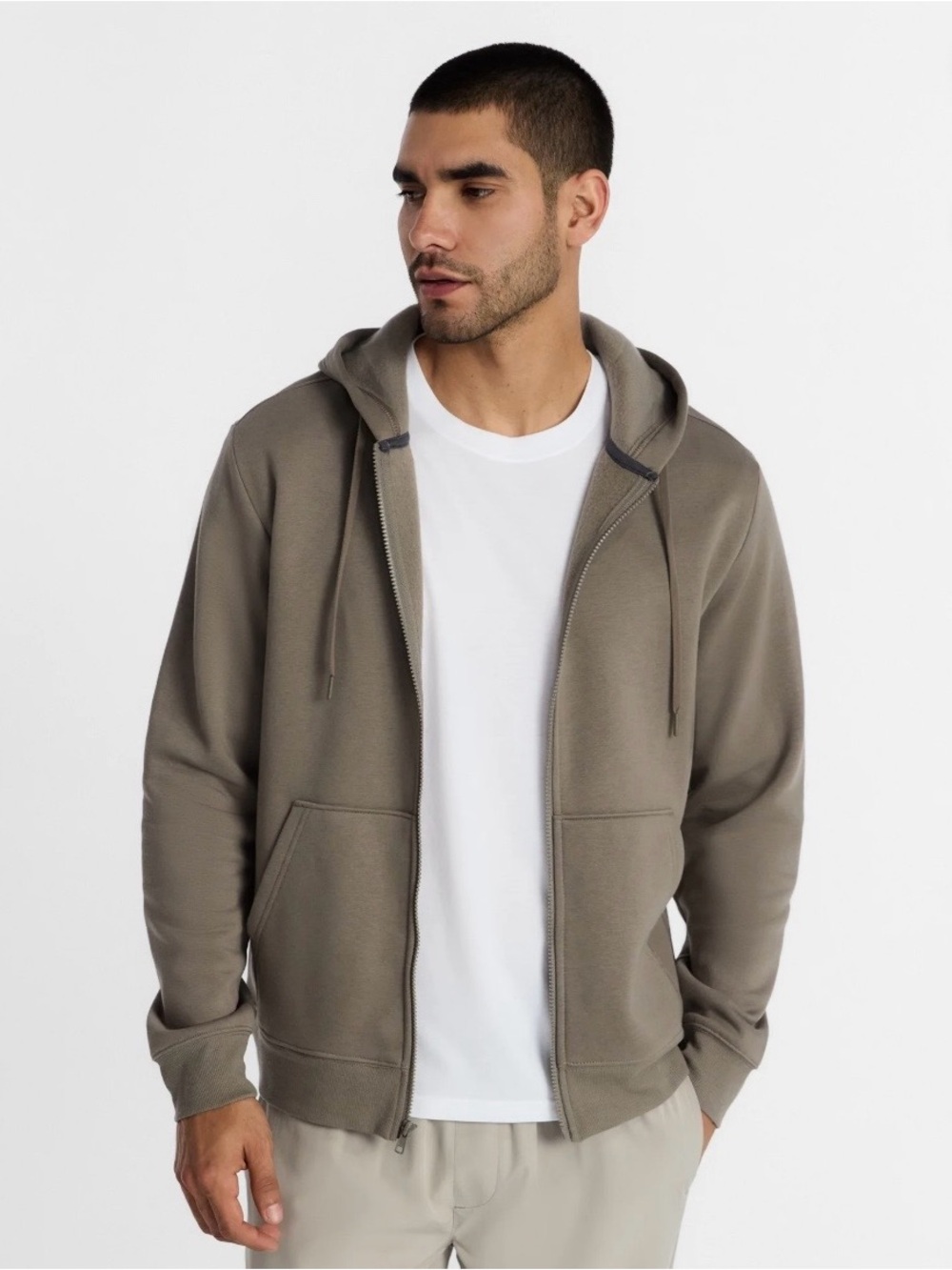 NWT Athletic Works Taupe Zip-Up Hoodie Jacket